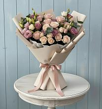 Букет цветов из:  Розы и Лизиантусы в Евсино