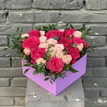 Цветочная композиция из Розы в коробке в Евсино
