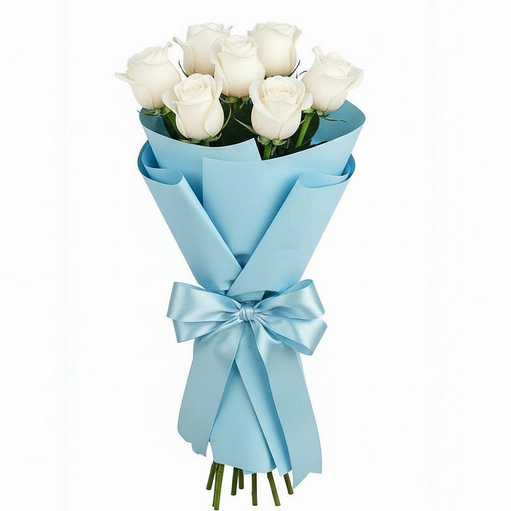 Букет 7 белых роз Проуд в Евсино