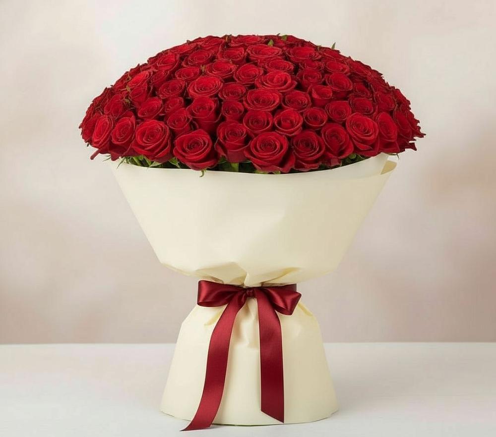Букет 101 Красная роза Милано в Евсино