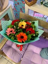 Букет цветов из:  Герберы, Хризантемы и Альстромерии #REPLACE_PRED# Евсино