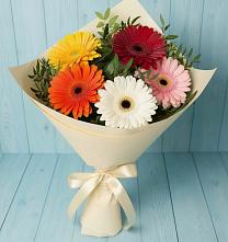 Букет цветов из:  Герберы #REPLACE_PRED# Евсино