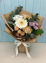 Букет цветов из:  Герберы и Хризантемы в Евсино