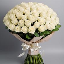 Букет 101 беля роза Белоснежка в Евсино