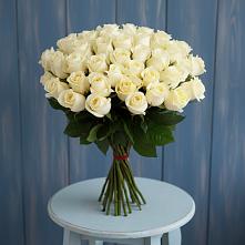 Букет 51 Белая роза Эдлесс Лав в Евсино