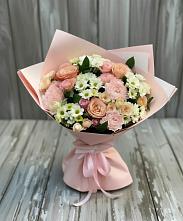 Букет цветов из:  Гвоздики, Розы и Хризантемы в Евсино