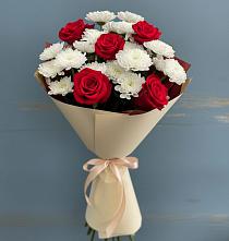 Букет цветов из:  Розы и Хризантемы в Евсино