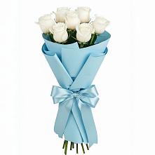 Букет 7 белых роз Проуд в Евсино