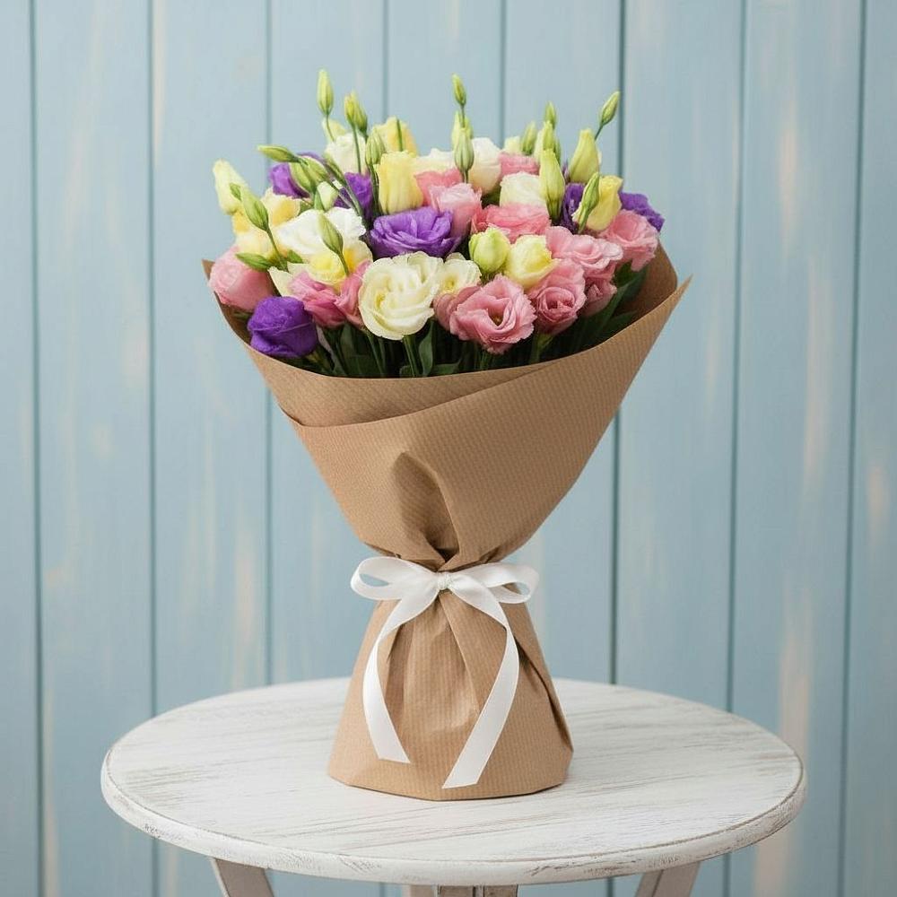 Букет цветов из: Лизиантусы в Евсино