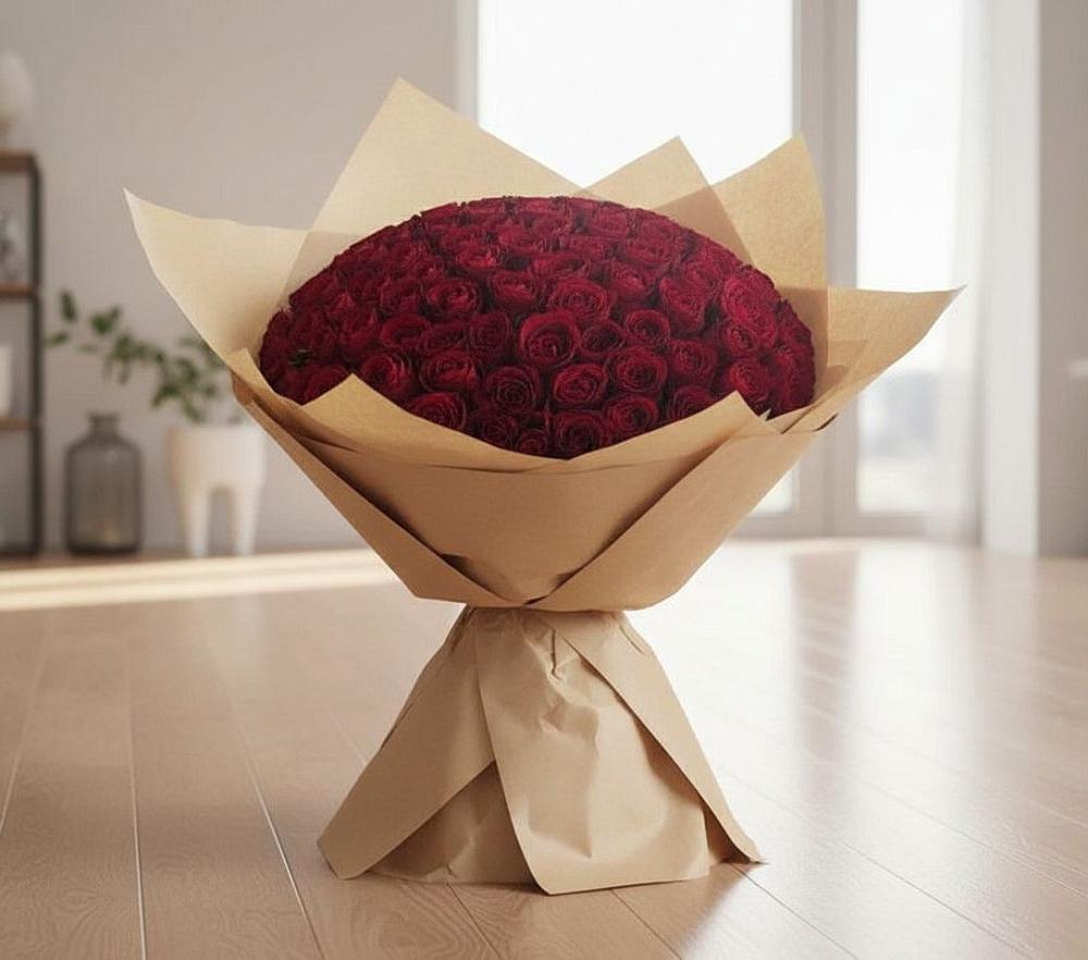 Букет 101 Красная роза в Евсино
