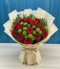 Букет цветов из:  Розы и Хризантемы #REPLACE_PRED# Евсино