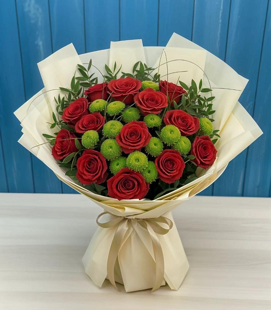 Букет цветов из: Розы и Хризантемы в Евсино