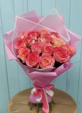 Букет 15 Розовых роз Равель #REPLACE_PRED# Евсино